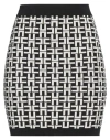 Elisabetta Franchi Logo Pattern Jacquard Skirt In Nero/burro In Black