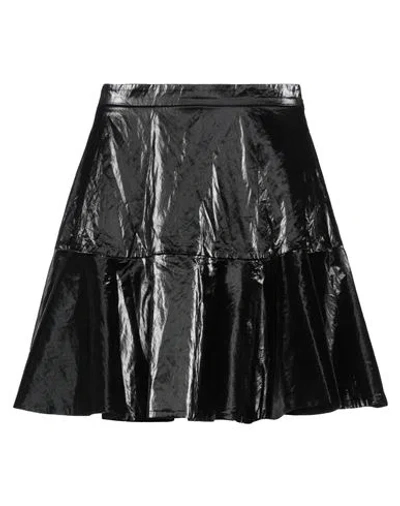 Elisabetta Franchi Woman Mini Skirt Black Size 10 Viscose, Polyester, Cotton, Metal, Polyurethane Re