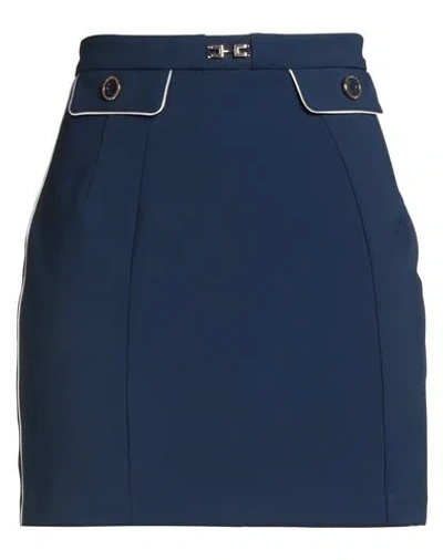 Elisabetta Franchi Woman Mini Skirt Blue Size 8 Polyester, Elastane