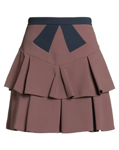 Elisabetta Franchi Woman Mini Skirt Brown Size 6 Polyester