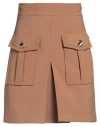 Elisabetta Franchi Woman Mini Skirt Brown Size 6 Polyester, Virgin Wool, Elastane, Polyurethane In Brown