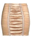 Elisabetta Franchi Woman Mini Skirt Camel Size 4 Acetate, Polyamide, Elastane In Neutral