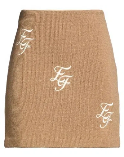 Elisabetta Franchi Woman Mini Skirt Camel Size 6 Virgin Wool, Acrylic In Neutral
