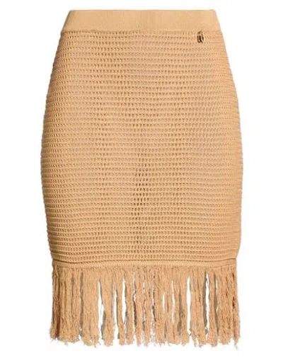 Elisabetta Franchi Woman Mini Skirt Camel Size 6 Viscose, Polyamide In Brown
