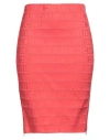 Elisabetta Franchi Woman Mini Skirt Coral Size 10 Polyester, Elastane In Red