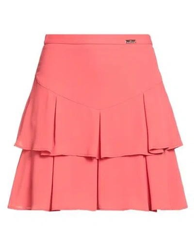 Elisabetta Franchi Woman Mini Skirt Coral Size 4 Polyester In Pink