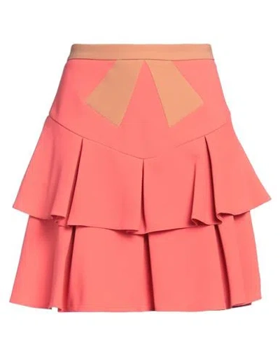Elisabetta Franchi Woman Mini Skirt Coral Size 8 Polyester In Red