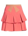 Elisabetta Franchi Woman Mini Skirt Coral Size 8 Polyester In Red