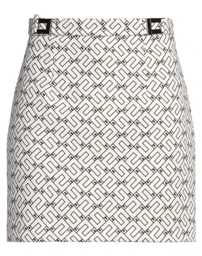 Elisabetta Franchi Woman Mini Skirt Cream Size 4 Polyester, Elastane In White