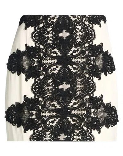 Elisabetta Franchi Woman Mini Skirt Cream Size 4 Viscose, Polyamide, Cotton In Neutral