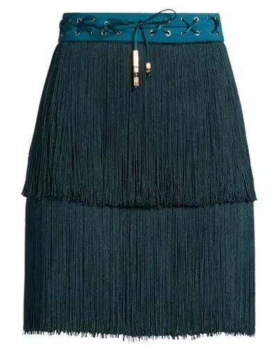 Elisabetta Franchi Woman Mini Skirt Deep Teal Size 8 Polyester, Elastane, Acetate In Green