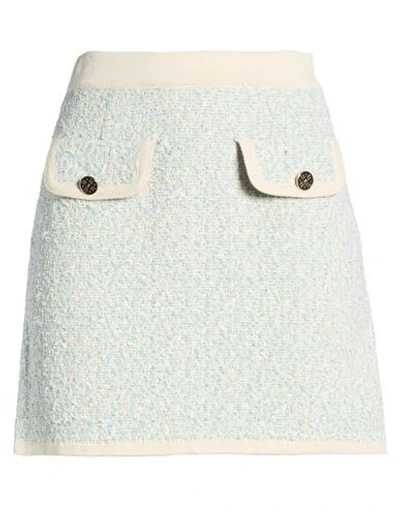 Elisabetta Franchi Woman Mini Skirt Ivory Size 4 Cotton, Polyamide In Blue