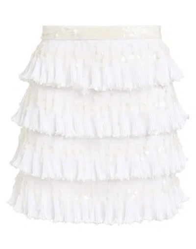 Elisabetta Franchi Woman Mini Skirt Ivory Size 4 Polyamide In White