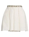 Elisabetta Franchi Woman Mini Skirt Ivory Size 6 Cotton, Polyamide, Viscose, Polyester, Acrylic In White
