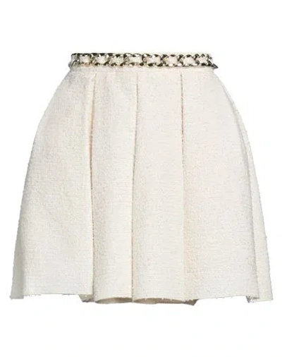 Elisabetta Franchi Woman Mini Skirt Ivory Size 6 Cotton, Polyamide, Viscose, Polyester, Acrylic In White
