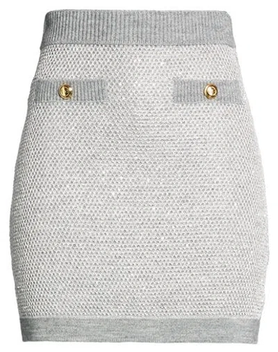 Elisabetta Franchi Woman Mini Skirt Light Grey Size 6 Polyester, Acrylic, Wool, Alpaca Wool In Gray
