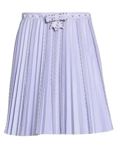 Elisabetta Franchi Woman Mini Skirt Lilac Size 8 Polyester, Polyurethane Coated In Purple