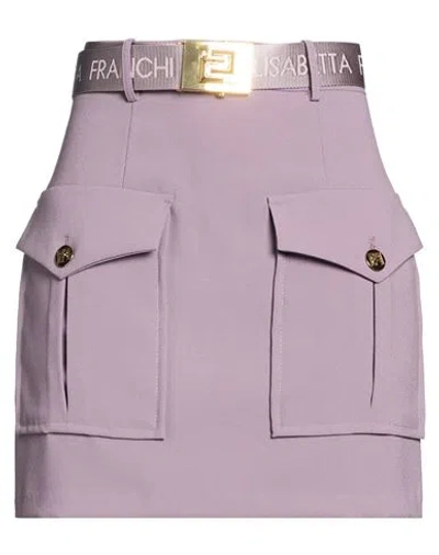 Elisabetta Franchi Woman Mini Skirt Mauve Size 4 Polyester In Purple