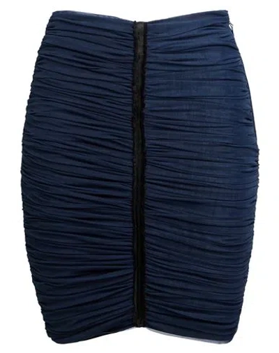 Elisabetta Franchi Woman Mini Skirt Midnight Blue Size 4 Polyamide, Elastane In Blue