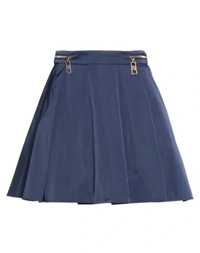 Elisabetta Franchi Woman Mini Skirt Navy Size 4 Polyester In Blue