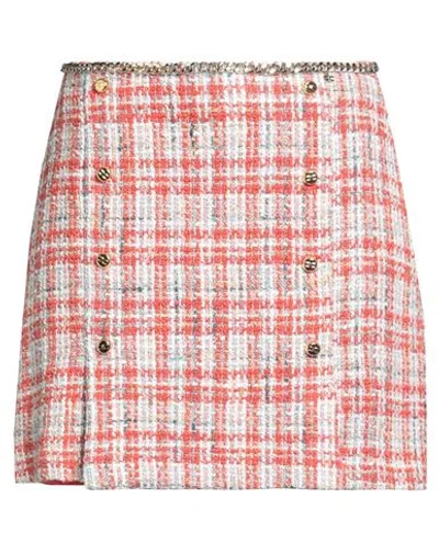 Elisabetta Franchi Woman Mini Skirt Orange Size 8 Viscose, Cotton, Polyester, Polyamide