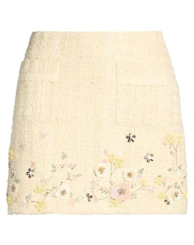 Elisabetta Franchi Woman Mini Skirt Pastel Yellow Size 6 Polyester In Neutral