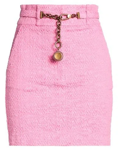 Elisabetta Franchi Woman Mini Skirt Pink Size 4 Cotton, Polyamide, Elastane