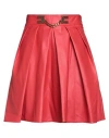 Elisabetta Franchi Woman Mini Skirt Red Size 8 Polyester, Polyurethane Coated In Red