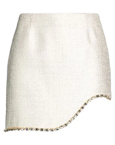 Elisabetta Franchi Woman Mini Skirt Silver Size 4 Acrylic, Polyester, Wool, Viscose, Cotton