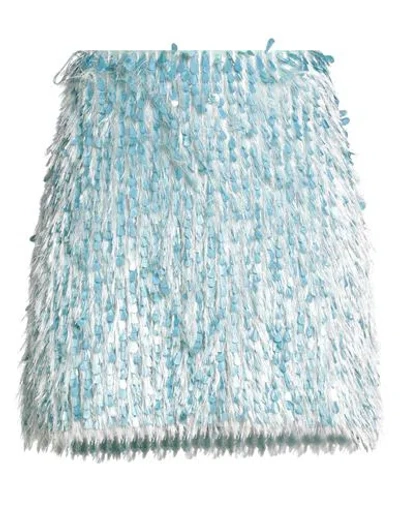 Elisabetta Franchi Woman Mini Skirt Sky Blue Size 8 Polyamide