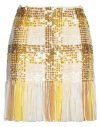 Elisabetta Franchi Woman Mini Skirt Yellow Size 8 Polyester, Viscose, Plastic In Yellow