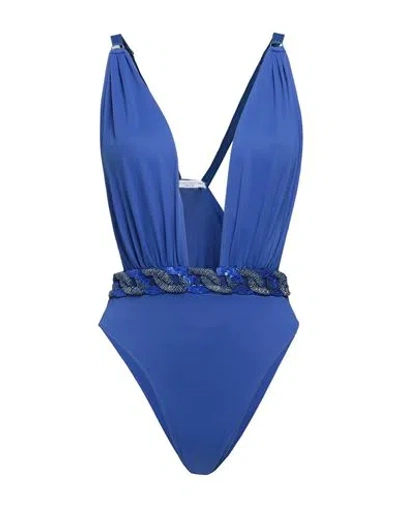 Elisabetta Franchi Woman One-piece Swimsuit Blue Size 4 Polyamide, Elastane In Pink
