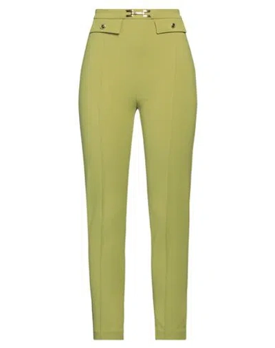 Elisabetta Franchi Woman Pants Acid Green Size 8 Polyester, Elastane In Green