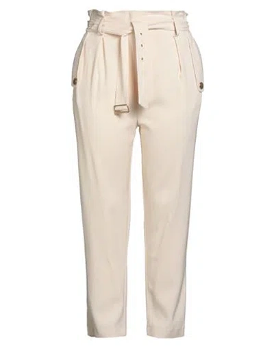Elisabetta Franchi Woman Pants Beige Size 10 Viscose, Virgin Wool, Elastane In Neutral