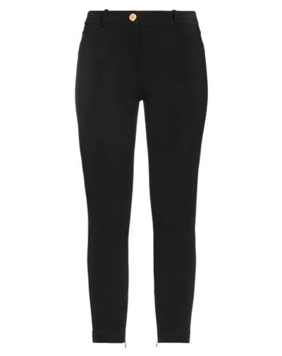 ELISABETTA FRANCHI ELISABETTA FRANCHI WOMAN PANTS BLACK SIZE 10 POLYESTER, ELASTANE