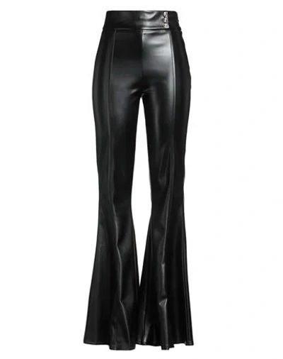 Elisabetta Franchi Woman Pants Black Size 10 Polyester, Polyurethane Coated