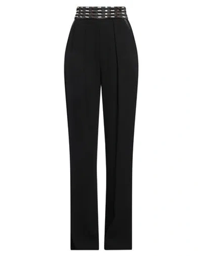 Elisabetta Franchi Woman Pants Black Size 8 Polyester, Glass, Metal In Black