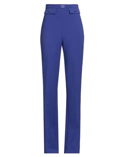 Elisabetta Franchi Woman Pants Blue Size 8 Polyester, Elastane