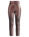 Elisabetta Franchi Woman Pants Brown Size 6 Cotton, Metallic Fiber, Polyester
