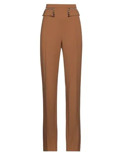 Elisabetta Franchi Woman Pants Brown Size 8 Polyester, Elastane In Brown