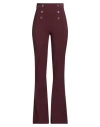 Elisabetta Franchi Woman Pants Burgundy Size 8 Polyester, Elastane, Acetate, Viscose In Brown