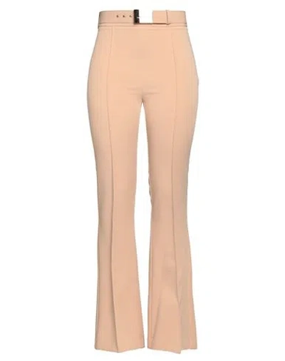 Elisabetta Franchi Woman Pants Camel Size 10 Polyester, Elastane In Sand