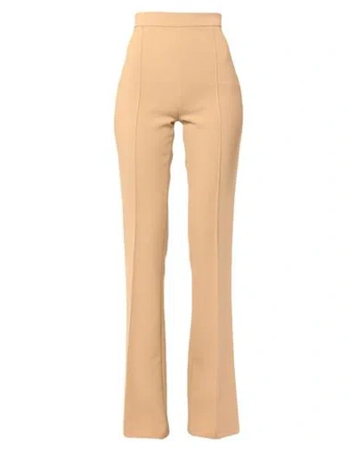 Elisabetta Franchi Woman Pants Camel Size 10 Polyester, Elastane
