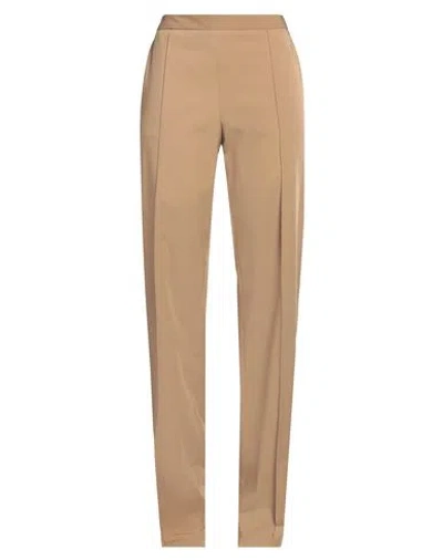 Elisabetta Franchi Woman Pants Camel Size 8 Polyester, Elastane In Beige