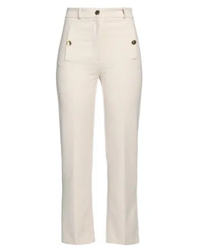 Elisabetta Franchi Woman Pants Cream Size 10 Polyester, Elastane, Viscose In White