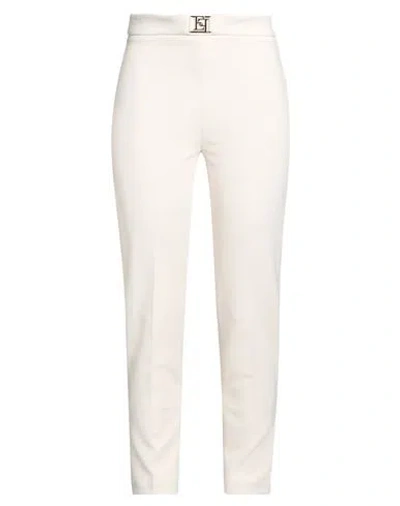 Elisabetta Franchi Woman Pants Cream Size 10 Polyester, Elastane In White