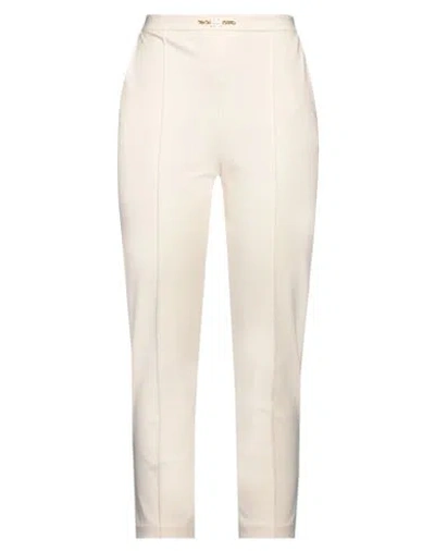 Elisabetta Franchi Woman Pants Cream Size 8 Polyester, Elastane In White
