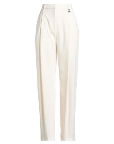 Elisabetta Franchi Woman Pants Cream Size 8 Polyester, Elastane In White
