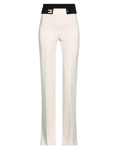 Elisabetta Franchi Woman Pants Cream Size 8 Polyester, Elastane In White