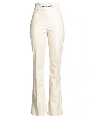 Elisabetta Franchi Woman Pants Cream Size 8 Polyester, Polyurethane In Neutral